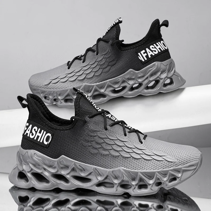 YRZL Men's Shoes Athletic Running Sneakers Man Breathable Mesh Sports Comfortable Non Slip Walking Shoes for Men Outdoor - Image 2