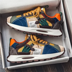 Designer Men's Casual Shoes 2025 Spring Platform Sneakers Men Outdoor Trendy All-match Lightweight Running Shoes Tenis Masculino