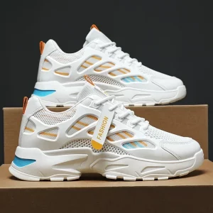 Men's Casual Sneakers Summer Breathable Anti Slip Mesh Outdoor Running Shoes Student Sneaker Tennis Shoes Zapatillas Informales