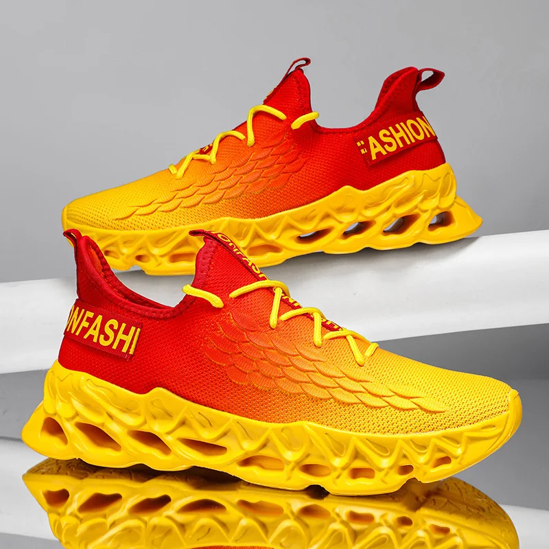 YRZL Men's Shoes Athletic Running Sneakers Man Breathable Mesh Sports Comfortable Non Slip Walking Shoes for Men Outdoor