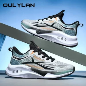 Oulylan Male Casual Comfortable Running Footwear Mesh Breathable Sports Shoes Outdoor Lightweight Lace Up Sneakers For Men