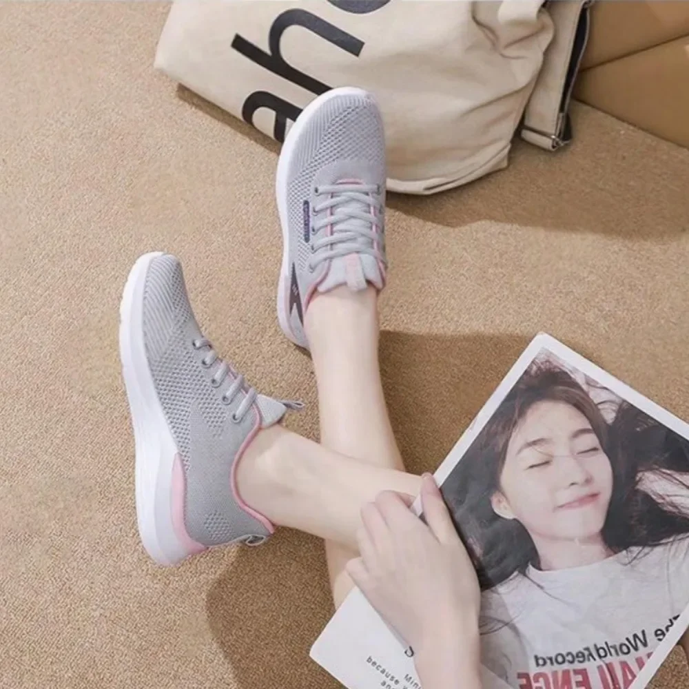 2025 HOT NEW Women's Air Mesh Sneakers 2025 Spring Summer New Soft Sole Lightweight Casual Running Shoes Flat ≤1cm Fashion - Image 6