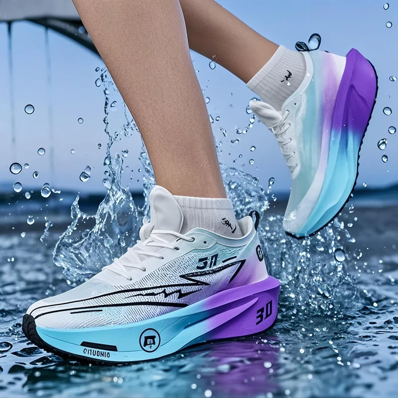 Carbon Plate Marathon Running Shoes Mens Breathable Light Womens Comfortable Sports Anti-slip Casual Outdoor Hiking Sneakers