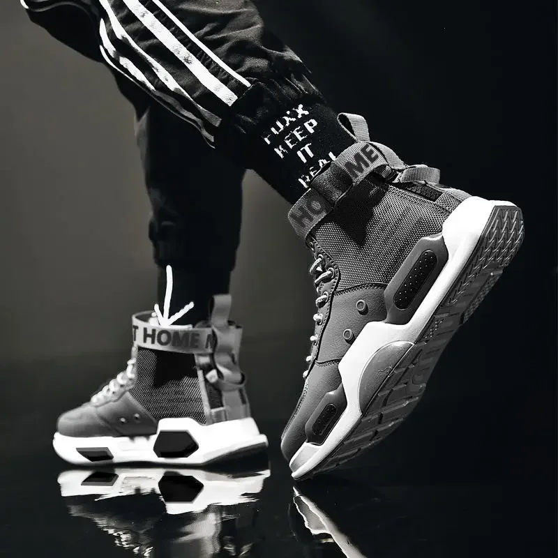 Men's High Top Fashion Leather Sneakers Trend Hot Sale Comfortable Man Casual Shoes Outdoor Non-slip Breathable Men Shoes 39-48 - Image 5