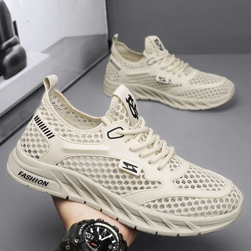 Men's Mesh Sneakers 2024 Summer Mesh Sports Breathable Casual Shoes Comfortable Men's Tennis Shoes Lightweight Running Shoes - Image 2