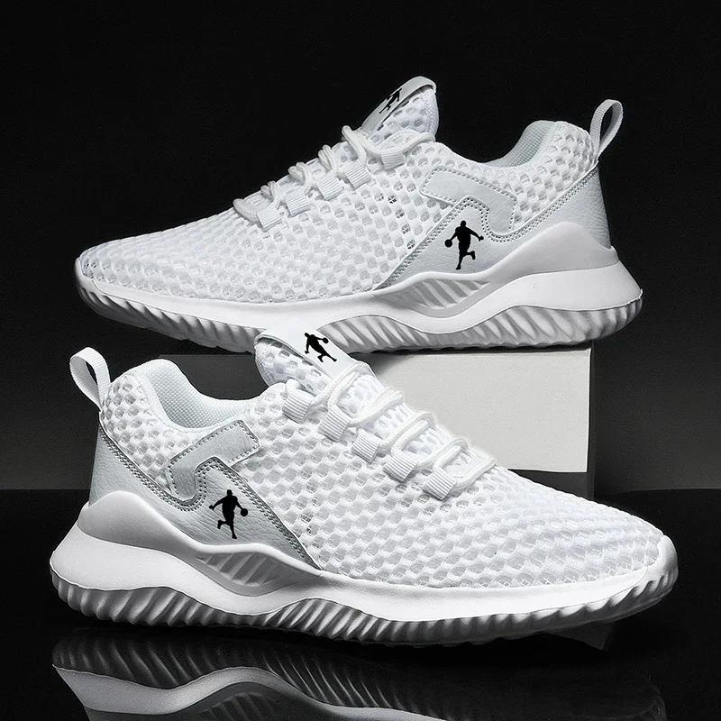 Men Sneakers Lightwhite Breathable Running Shoes for Men Mesh Summer Lace-Up Outdoor Walking Shoe Zapatillas De Deporte - Image 2
